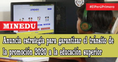 Minedu - anuncia estrategia para garantizar el tránsito de la promoción 2020 a la educación superior