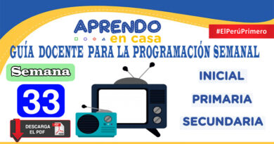 SEMANA 33 Guía docente para la programación Radio y TV Aprendo en Casa del 16 al 20 de noviembre