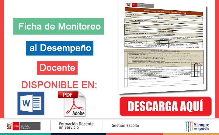 Ficha de Monitoreo al Desempeño Docente - 2022 [Descargar Word]