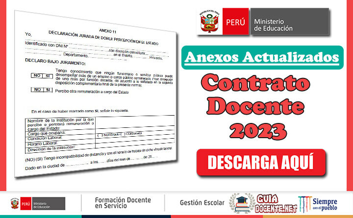 Anexos Actualizados para el contrato docente 2023
