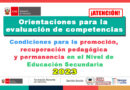 Orientaciones para la evaluación de competencias - Condiciones para la promoción, recuperación pedagógica y permanencia en el Nivel de Educación Secundaria